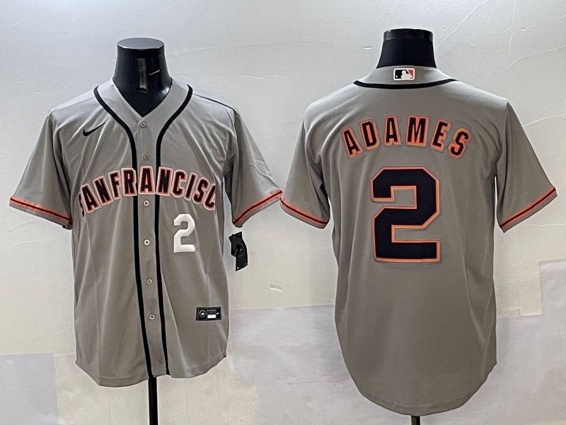 Men San Francisco Giants 2 Adames Grey Game Nike 2025 MLB Jersey style 34